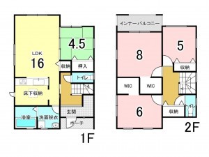 泉佐野市日根野、新築一戸建ての間取り画像です