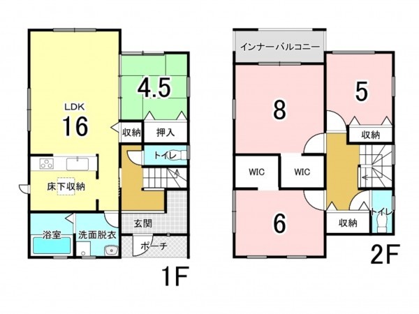 泉佐野市日根野、新築一戸建ての間取り画像です