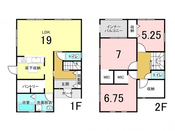 泉佐野市日根野、新築一戸建ての間取り画像です