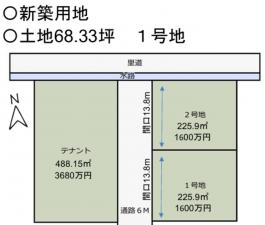 岸和田市岡山町、土地の間取り画像です