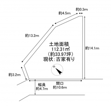 岸和田市岡山町、土地の間取り画像です