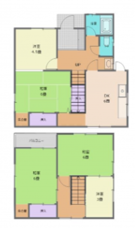 貝塚市王子、中古一戸建ての間取り画像です