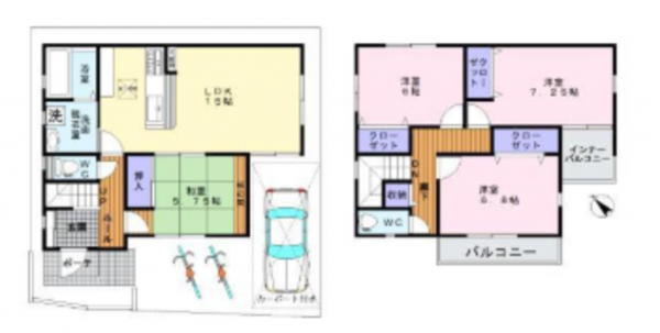 岸和田市磯上町、中古一戸建ての間取り画像です