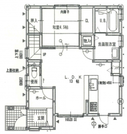 岸和田市吉井町、中古一戸建ての間取り画像です