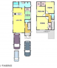 泉佐野市岡本、新築一戸建ての間取り画像です
