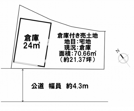 泉南郡熊取町、収益物件/倉庫の間取り画像です