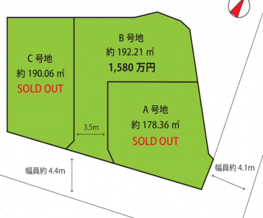 岸和田市池尻町、土地の間取り画像です