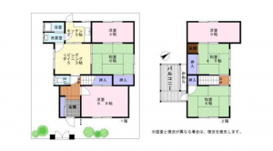 岸和田市神須屋町、中古一戸建ての間取り画像です