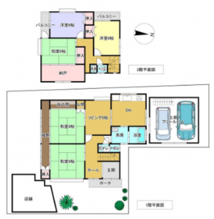 岸和田市大町、中古一戸建ての間取り画像です