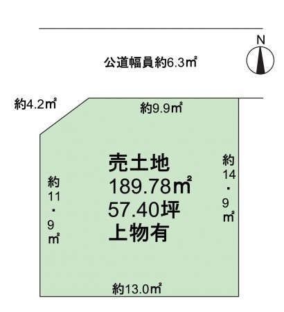 泉南郡熊取町自由が丘、土地の間取り画像です