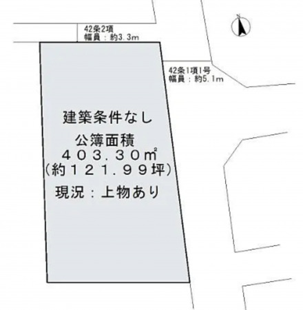 泉佐野市長滝、土地の間取り画像です
