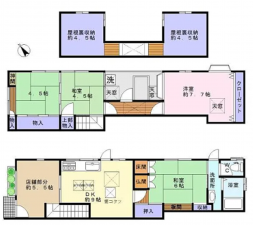 貝塚市近木町、中古一戸建ての間取り画像です