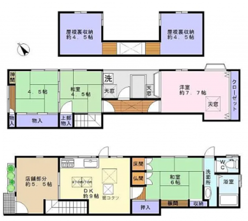 貝塚市近木町、中古一戸建ての間取り画像です