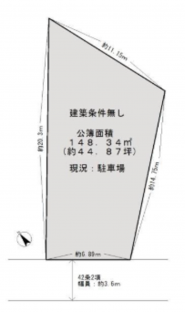 岸和田市筋海町、土地の間取り画像です