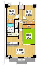 泉佐野市羽倉崎、マンションの間取り画像です