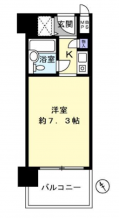 岸和田市上野町東、マンションの間取り画像です