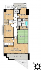 泉佐野市南中安松、マンションの間取り画像です