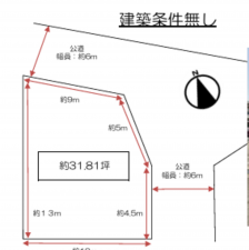 泉佐野市南泉ケ丘、土地の間取り画像です