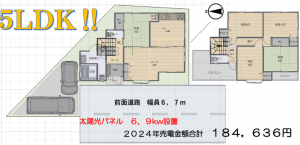 岸和田市西之内町、中古一戸建ての間取り画像です