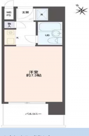 岸和田市上野町東、マンションの間取り画像です