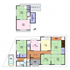 泉佐野市中庄、中古一戸建ての間取り画像です