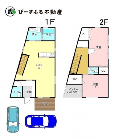 岸和田市南上町、中古一戸建ての間取り画像です