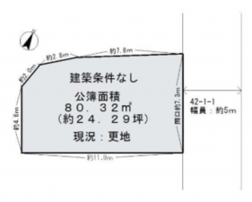 岸和田市筋海町、土地の間取り画像です