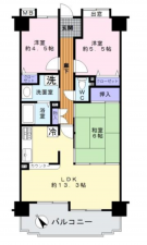 泉佐野市岡本、マンションの間取り画像です