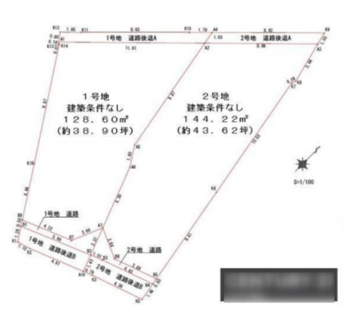 岸和田市上町、土地の間取り画像です