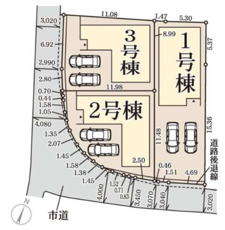 貝塚市三ツ松、新築一戸建ての画像です