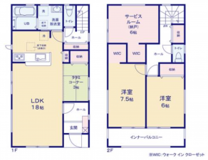 貝塚市三ツ松、新築一戸建ての間取り画像です