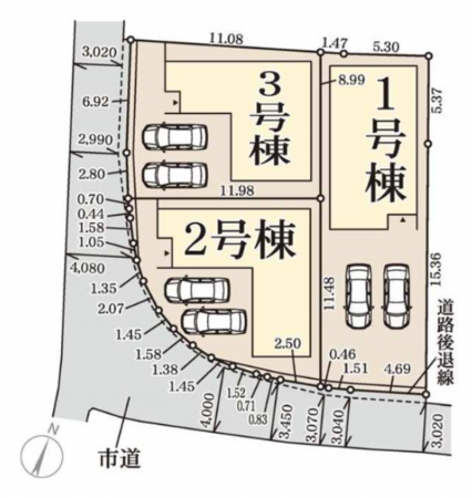 貝塚市三ツ松、新築一戸建ての画像です