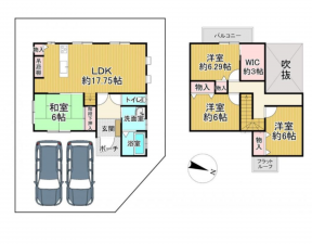 貝塚市東山、中古一戸建ての間取り画像です
