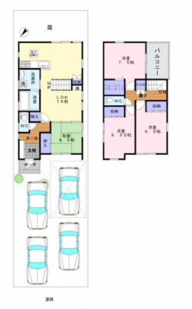 岸和田市荒木町、中古一戸建ての間取り画像です