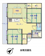 泉佐野市下瓦屋、マンションの間取り画像です