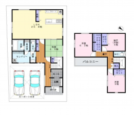 岸和田市今木町、中古一戸建ての間取り画像です