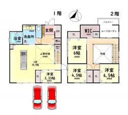 岸和田市岸の丘町、中古一戸建ての間取り画像です