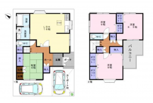 岸和田市田治米町、中古一戸建ての間取り画像です