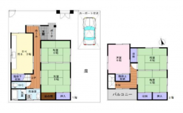 岸和田市極楽寺町、中古一戸建ての間取り画像です