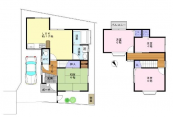 岸和田市土生町、中古一戸建ての間取り画像です