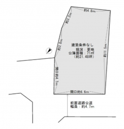 岸和田市西大路町、土地の間取り画像です