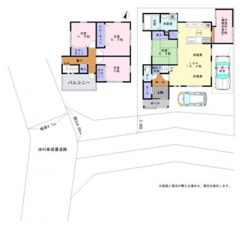 岸和田市三田町、中古一戸建ての間取り画像です