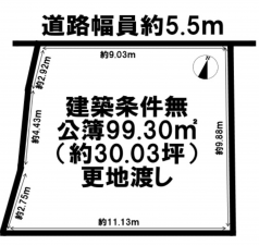 岸和田市上町、土地の間取り画像です