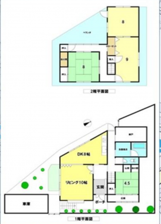 泉南郡熊取町新野田、中古一戸建ての間取り画像です