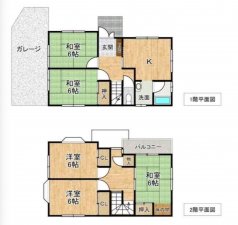 岸和田市磯上町、中古一戸建ての間取り画像です
