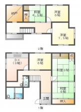 泉佐野市野出町、中古一戸建ての間取り画像です