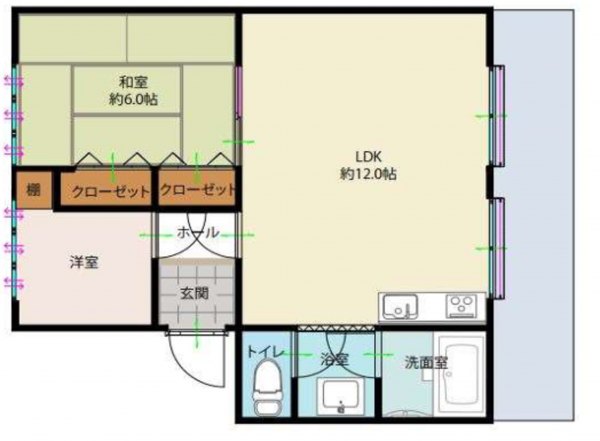 岸和田市並松町、マンションの間取り画像です