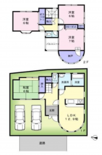 貝塚市王子、中古一戸建ての間取り画像です