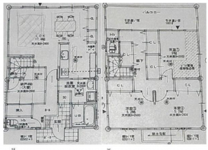 泉佐野市日根野、中古一戸建ての間取り画像です