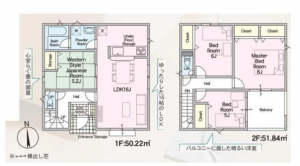 貝塚市、新築一戸建ての間取り画像です